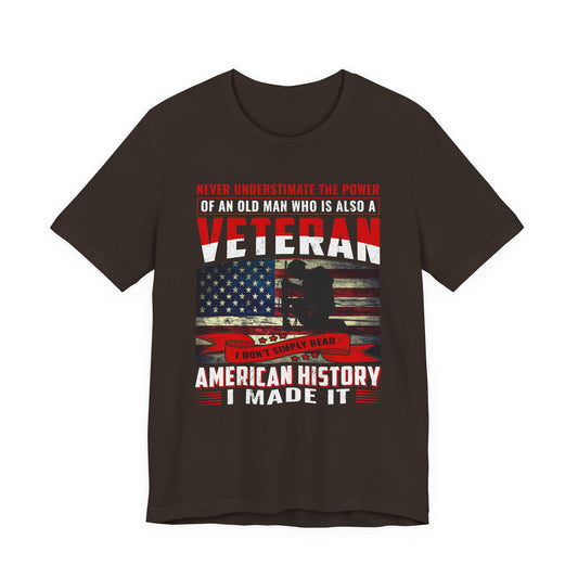 Veteran American flag T-Shirt I Made It Old Man Veteran Military Pride Unisex Cotton v32