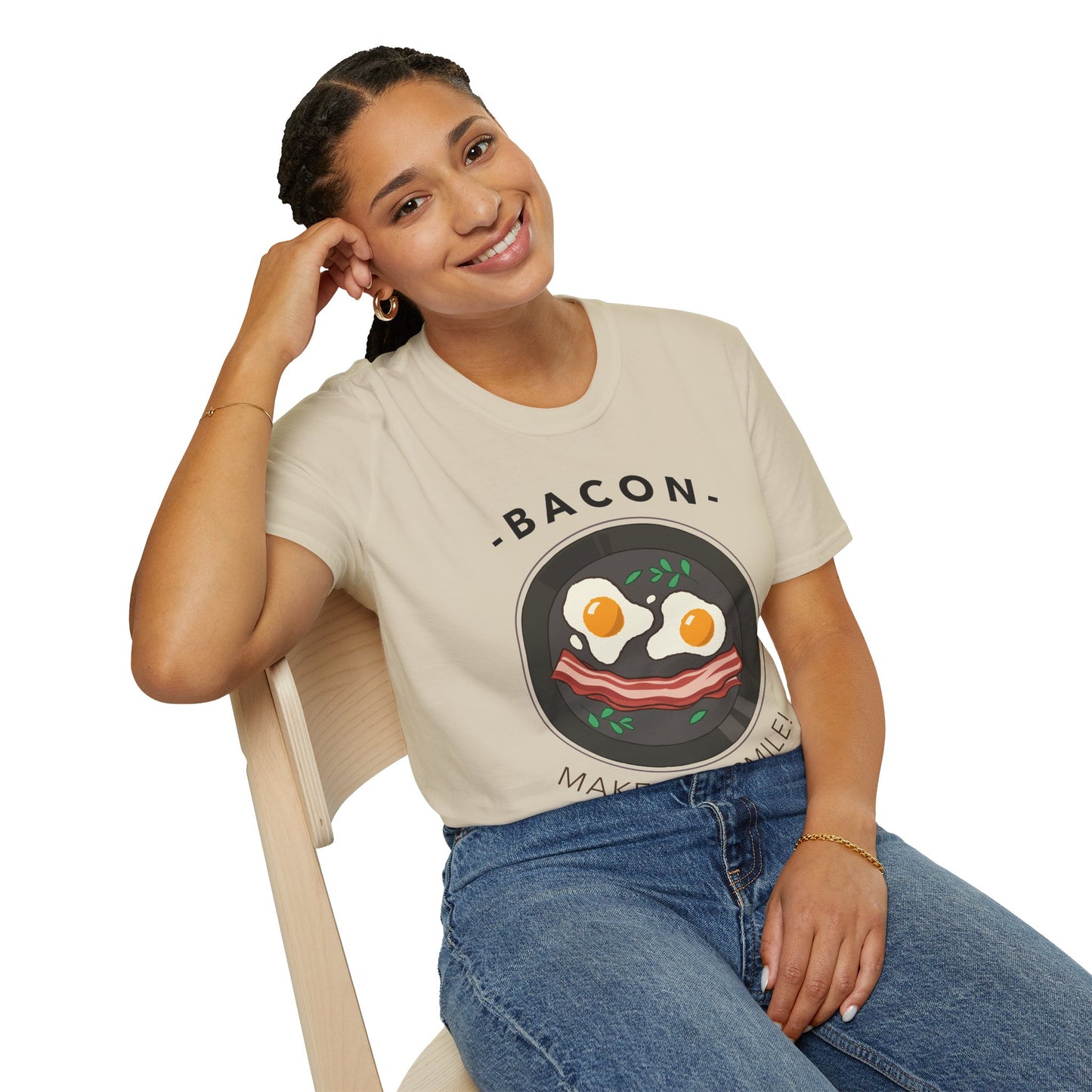 Food Tees, Funny Food T Shirts, Funny T Shirts, Bacon and Egg T Shirt, Egg and Bacon Shirt