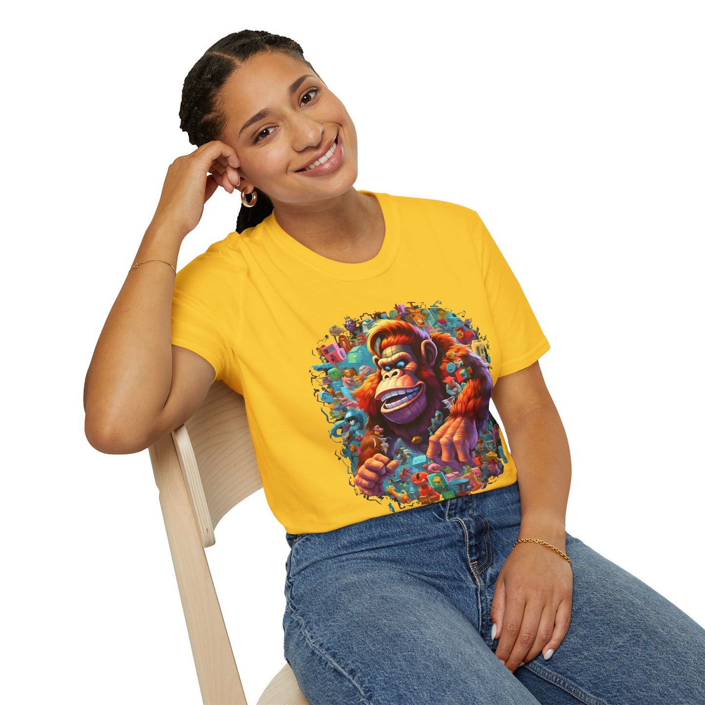 Animals Tees, Funny Animals Shirt, T Shirts with Funny Animals, T-Shirt with Gorilla, Monkey Tees