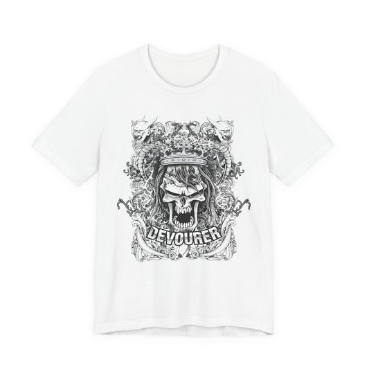 Gothic Skull Illustration Graphic Unisex Cotton T-Shirt r13