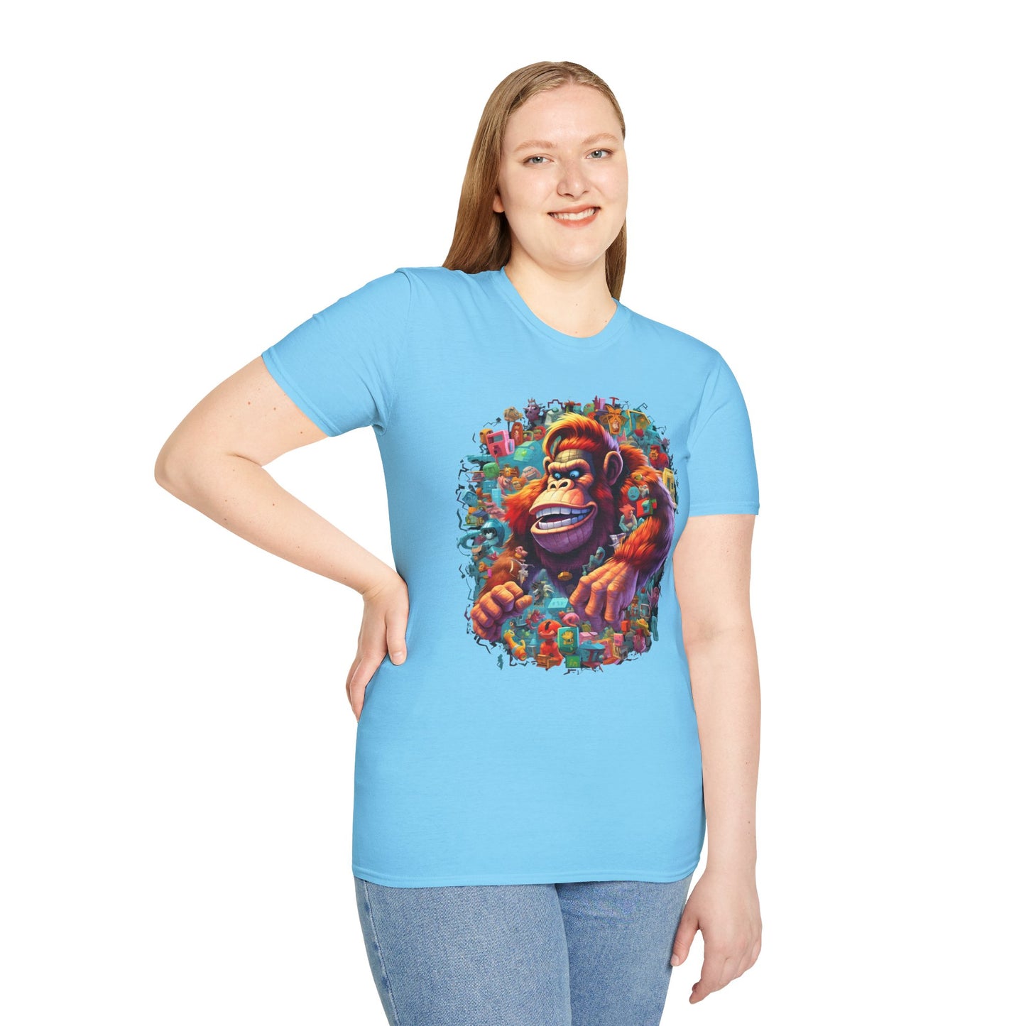 Animals Tees, Funny Animals Shirt, T Shirts with Funny Animals, T-Shirt with Gorilla, Monkey Tees