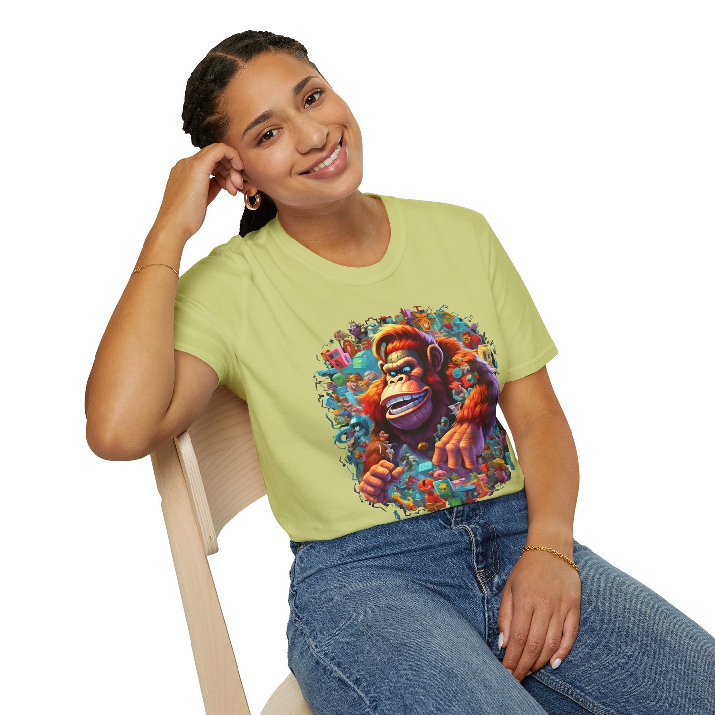 Animals Tees, Funny Animals Shirt, T Shirts with Funny Animals, T-Shirt with Gorilla, Monkey Tees