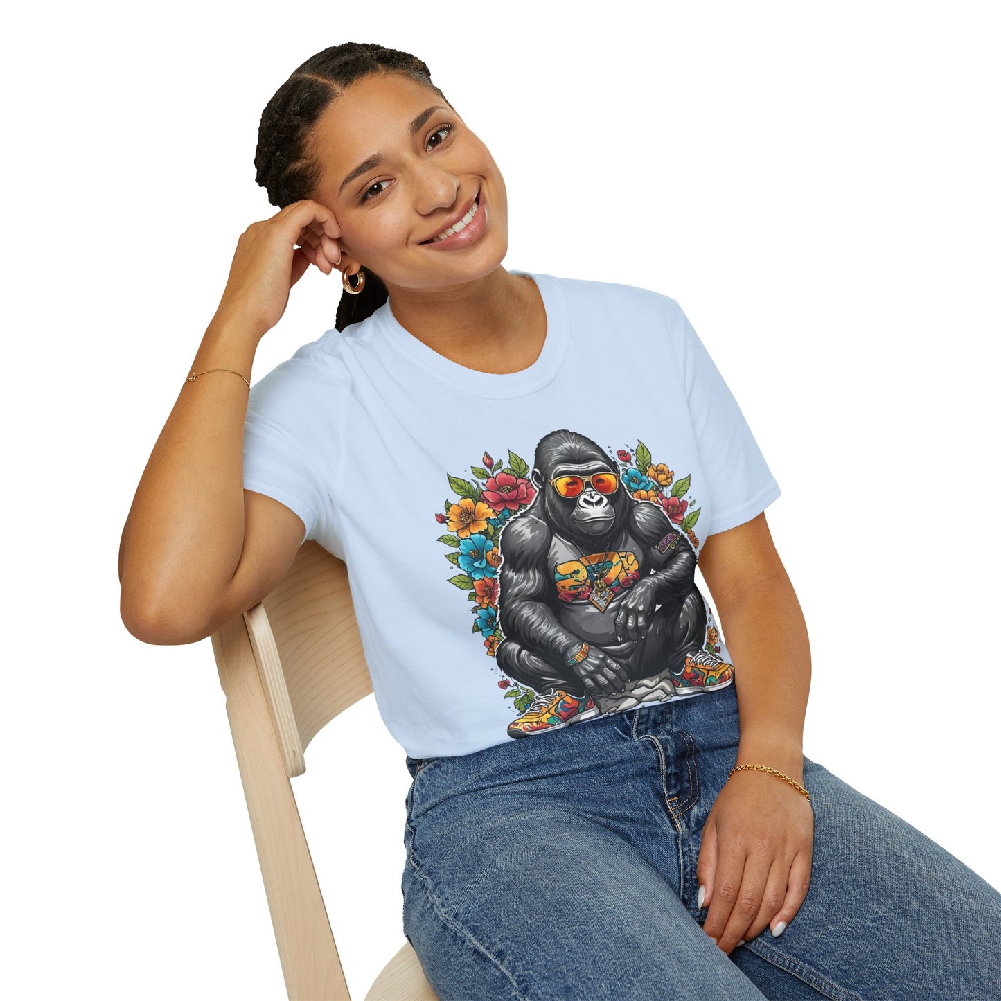 Animals Tees, Funny Animals Shirt, T Shirts with Funny Animals, T-Shirt with Gorilla, Monkey Tees