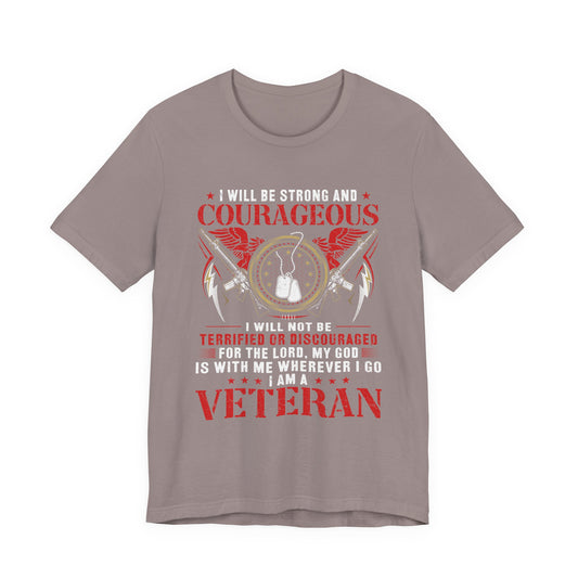 Courageous Veteran Prayer Tee Military Dog Tags Unisex Cotton T-Shirt v37