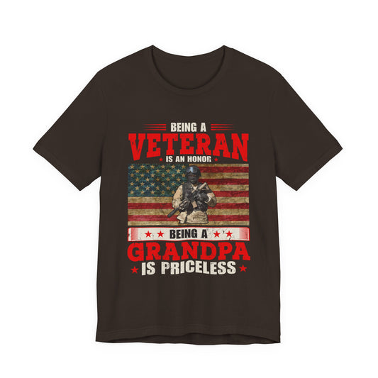 Veteran Grandpa T-Shirt American Flag Soldier Grandpa Unisex Cotton Tee v34