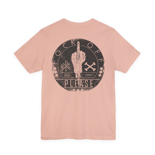 Fk Off Please tee Graphic Middle Finger Skull Design T-Shirt A-11