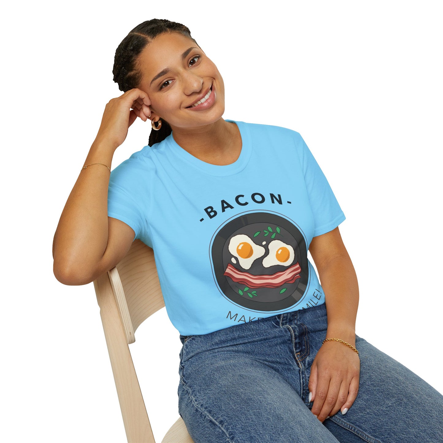 Food Tees, Funny Food T Shirts, Funny T Shirts, Bacon and Egg T Shirt, Egg and Bacon Shirt