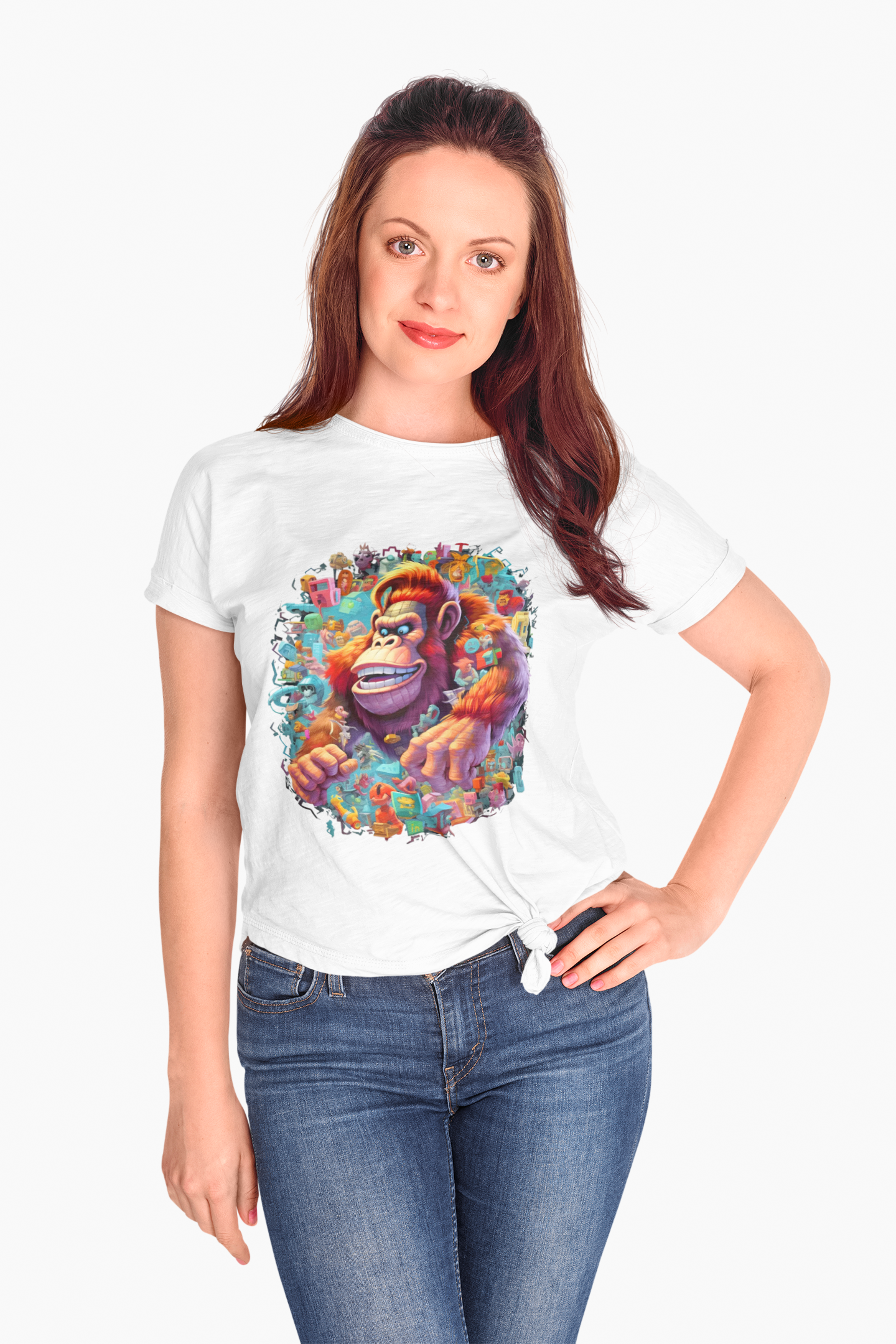 Animals Tees, Funny Animals Shirt, T Shirts with Funny Animals, T-Shirt with Gorilla, Monkey Tees