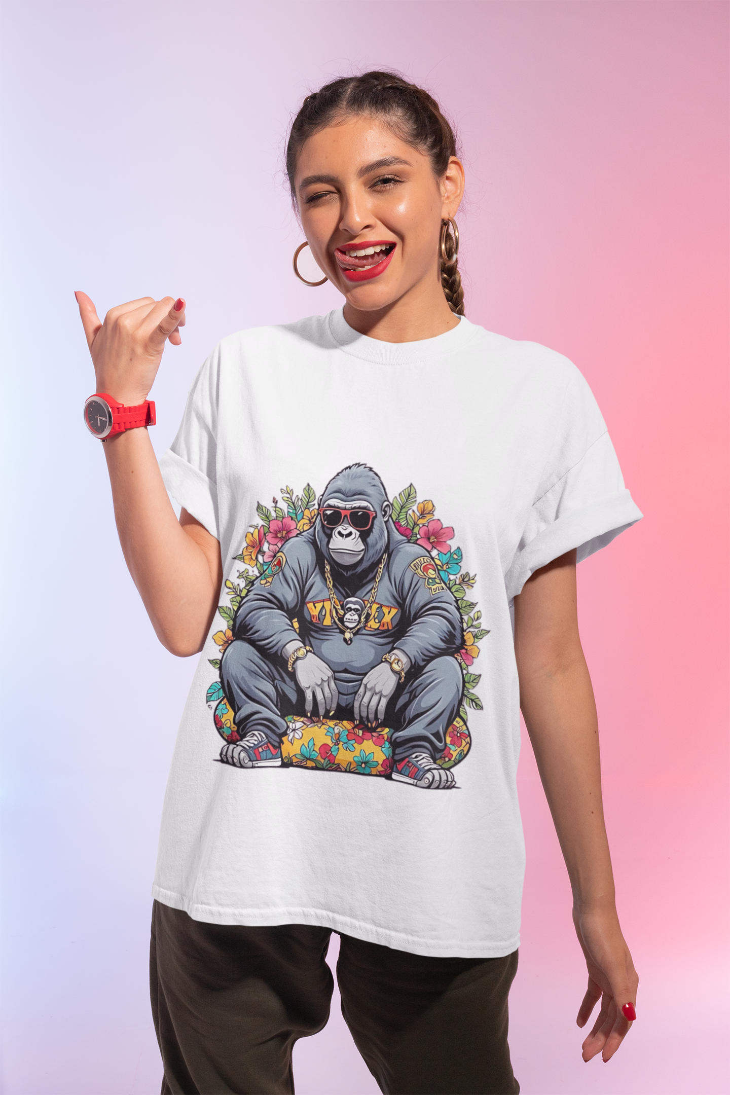 Animals Tees, Funny Animals Shirt, T Shirts with Funny Animals, T-Shirt with Gorilla, Monkey Tees