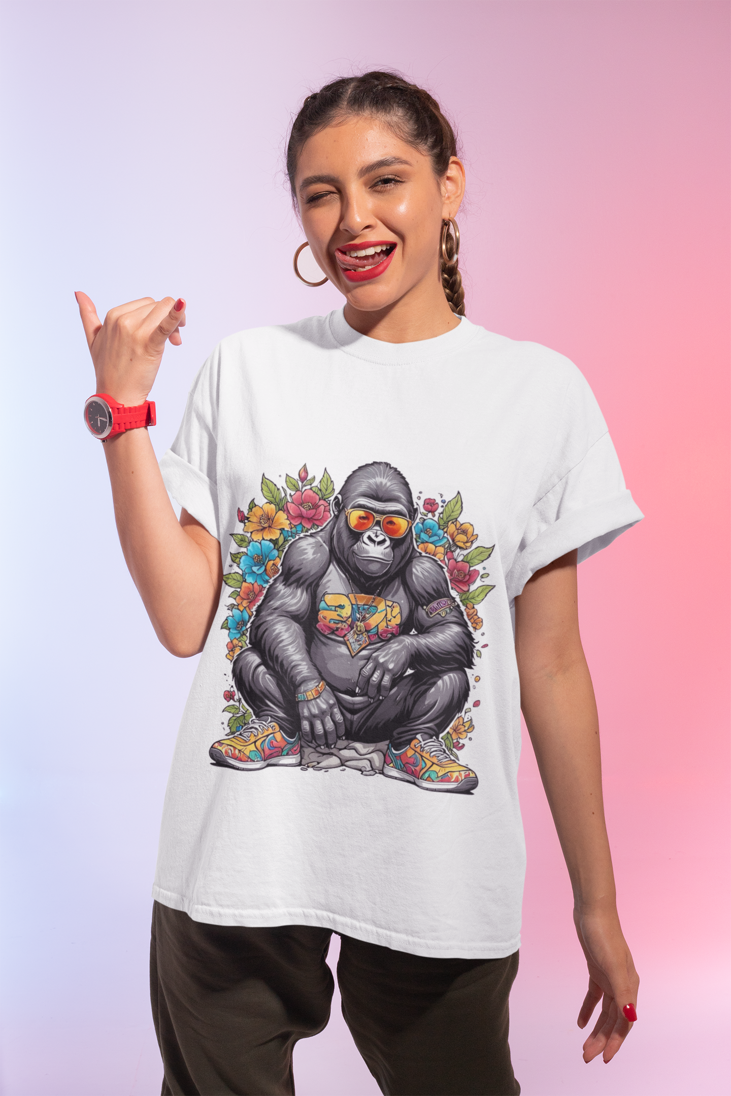 Animals Tees, Funny Animals Shirt, T Shirts with Funny Animals, T-Shirt with Gorilla, Monkey Tees