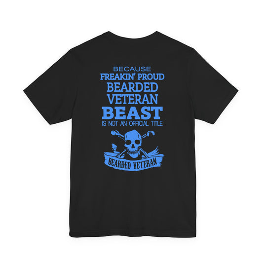 Bearded Veteran Beast T-Shirt Military Skull Beard Graphic Unisex Cotton Tee v46