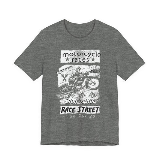 Motorcycle Races graphic tee Race Street California vintage motorcycle T-shirt A-4