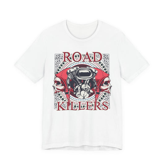 Dark Road Motorcycle Helmet Skull Tee Biker graphic t-shirt G-1