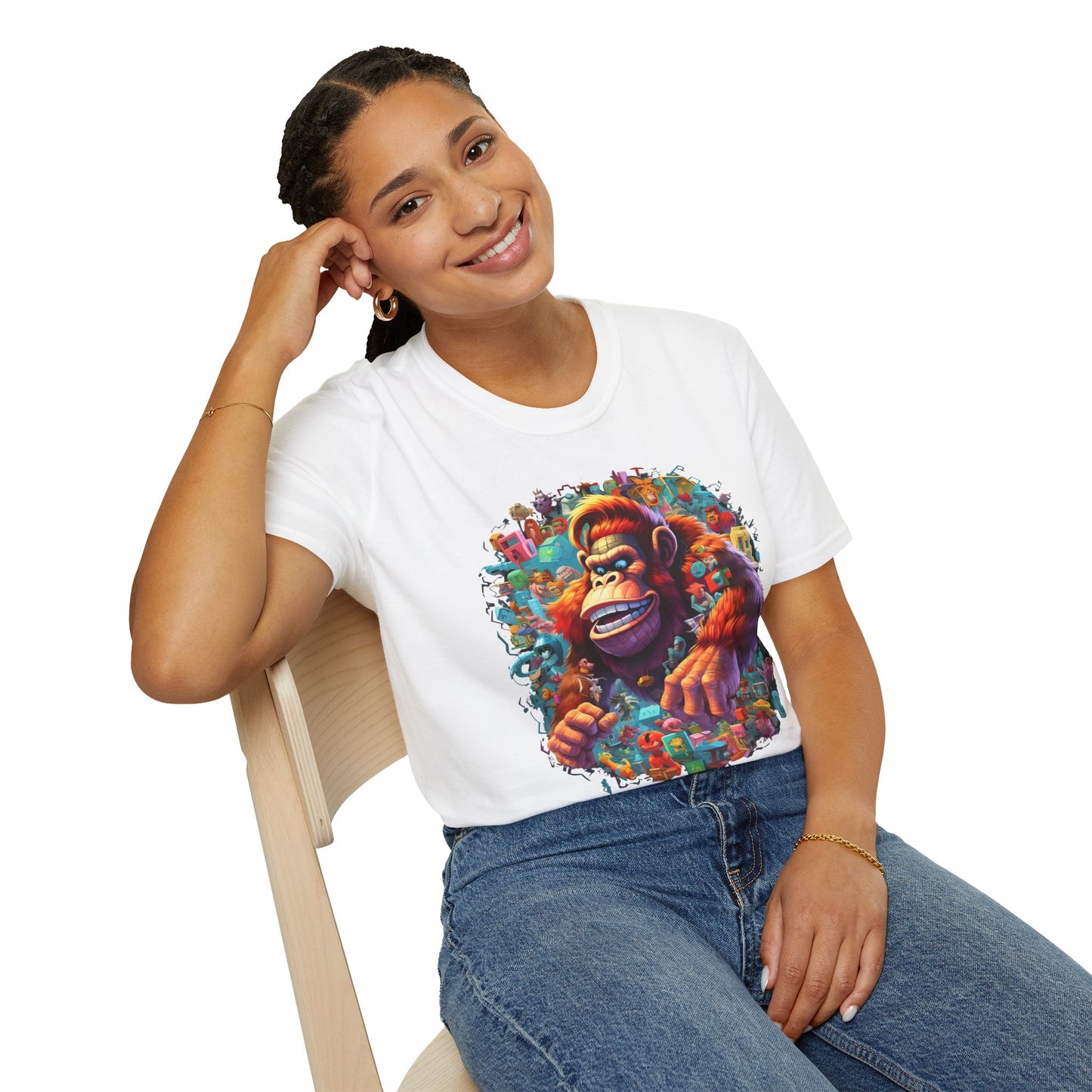 Animals Tees, Funny Animals Shirt, T Shirts with Funny Animals, T-Shirt with Gorilla, Monkey Tees
