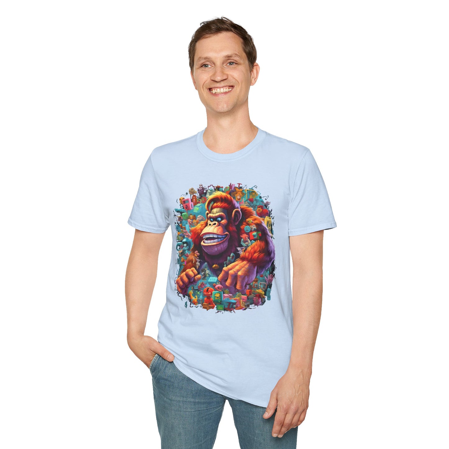 Animals Tees, Funny Animals Shirt, T Shirts with Funny Animals, T-Shirt with Gorilla, Monkey Tees