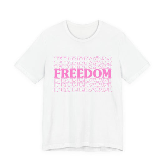 Freedom Text Graphic Unisex Cotton T-Shirt a8
