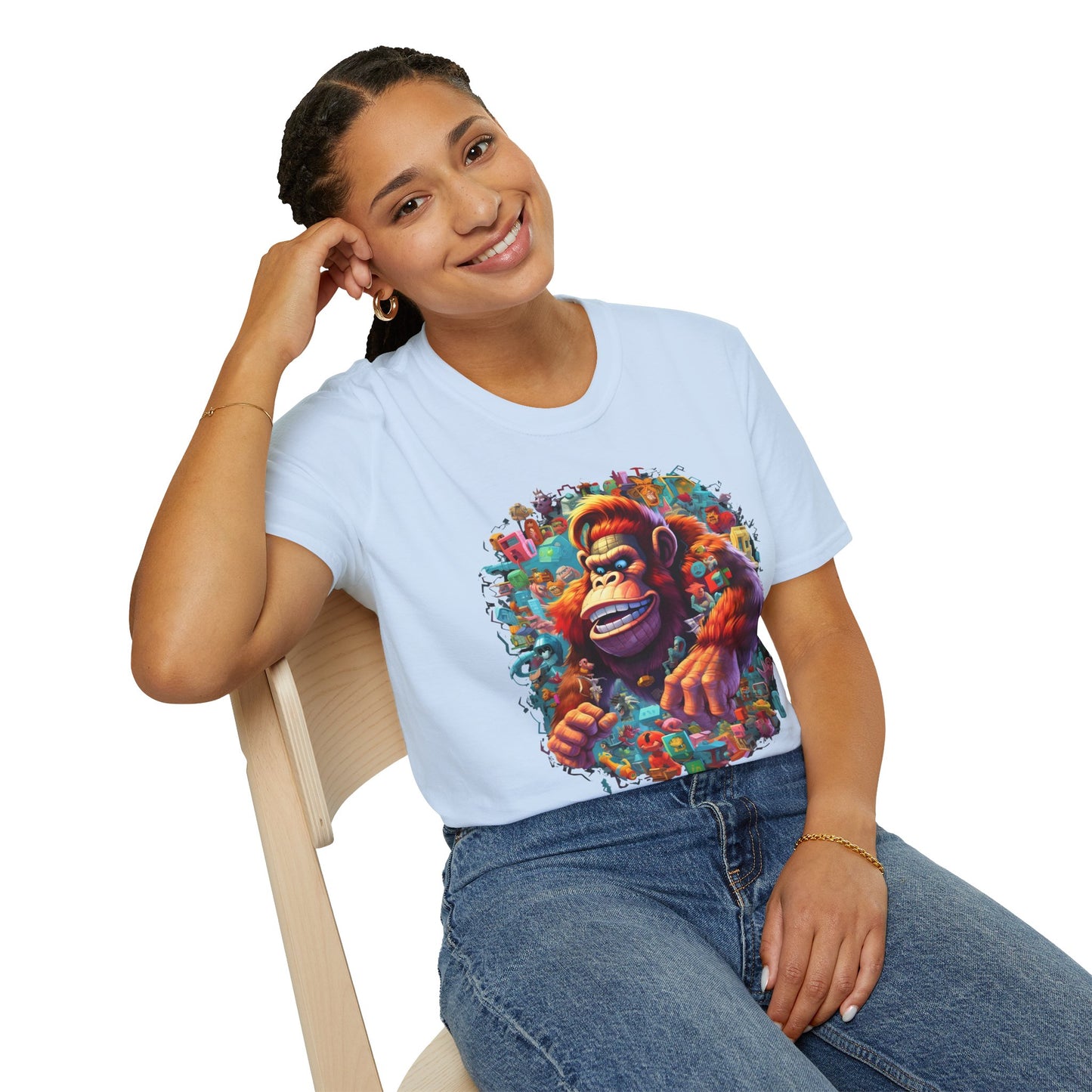 Animals Tees, Funny Animals Shirt, T Shirts with Funny Animals, T-Shirt with Gorilla, Monkey Tees