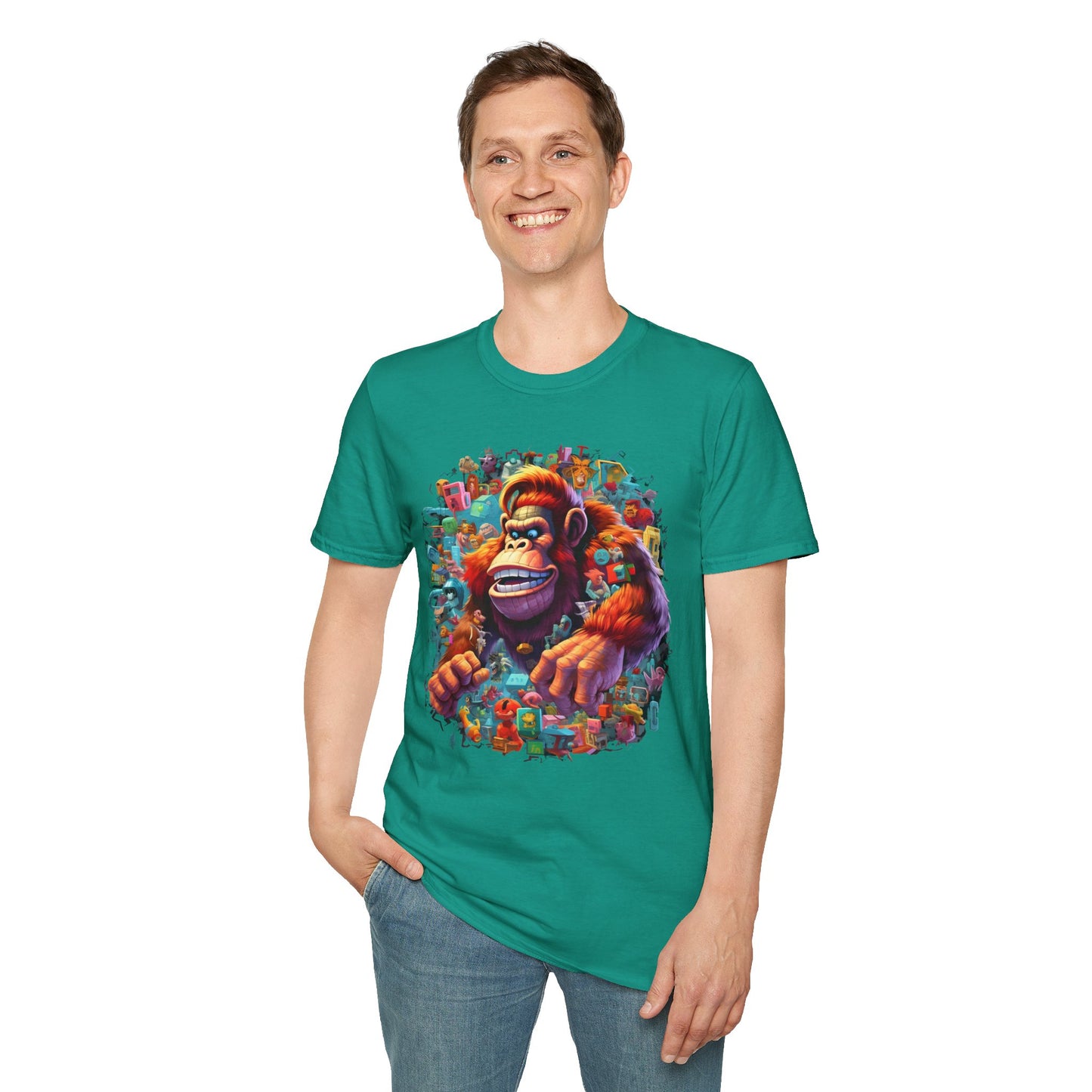 Animals Tees, Funny Animals Shirt, T Shirts with Funny Animals, T-Shirt with Gorilla, Monkey Tees