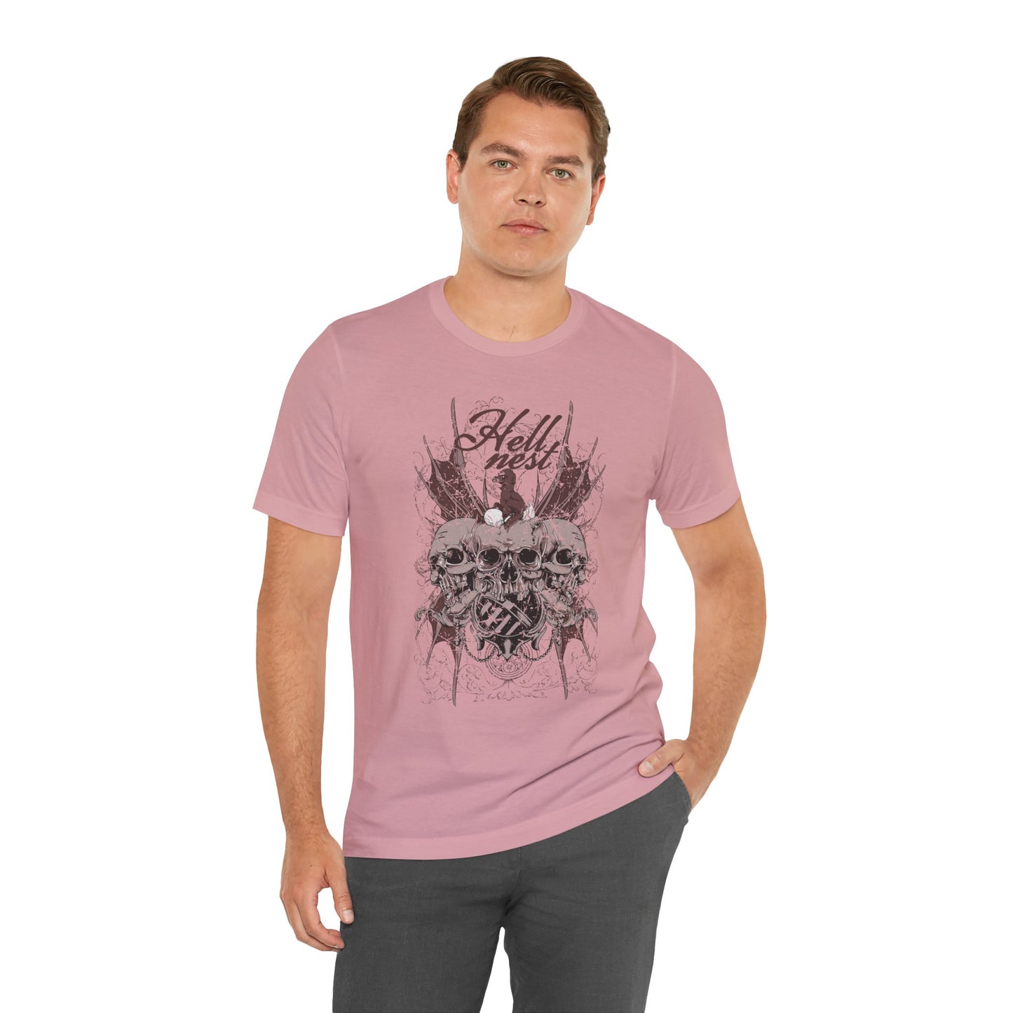 Skull Cluster graphic tee Gothic skulls grunge floral design