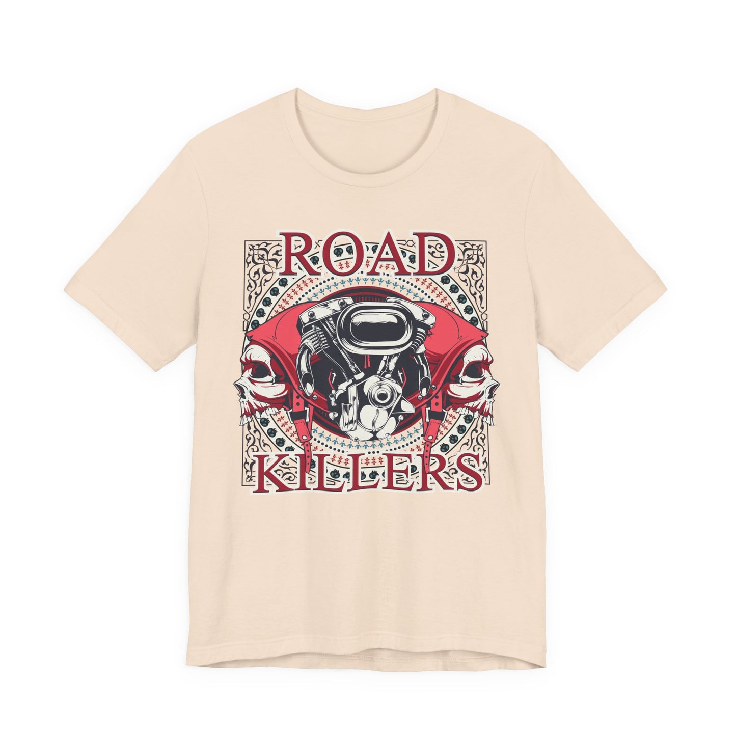 Dark Road Motorcycle Helmet Skull Tee Biker graphic t-shirt G-1