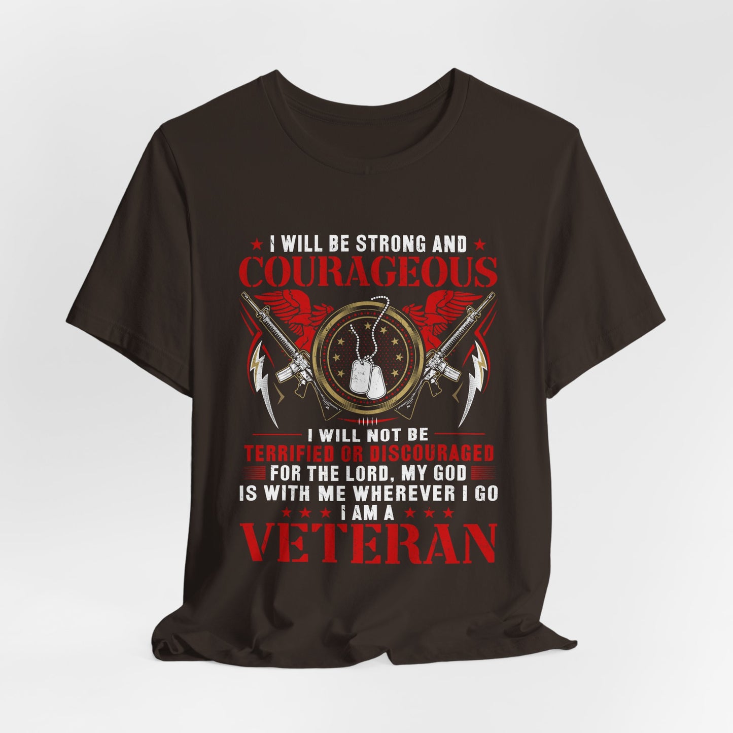 Courageous Veteran Prayer Tee Military Dog Tags Unisex Cotton T-Shirt v37