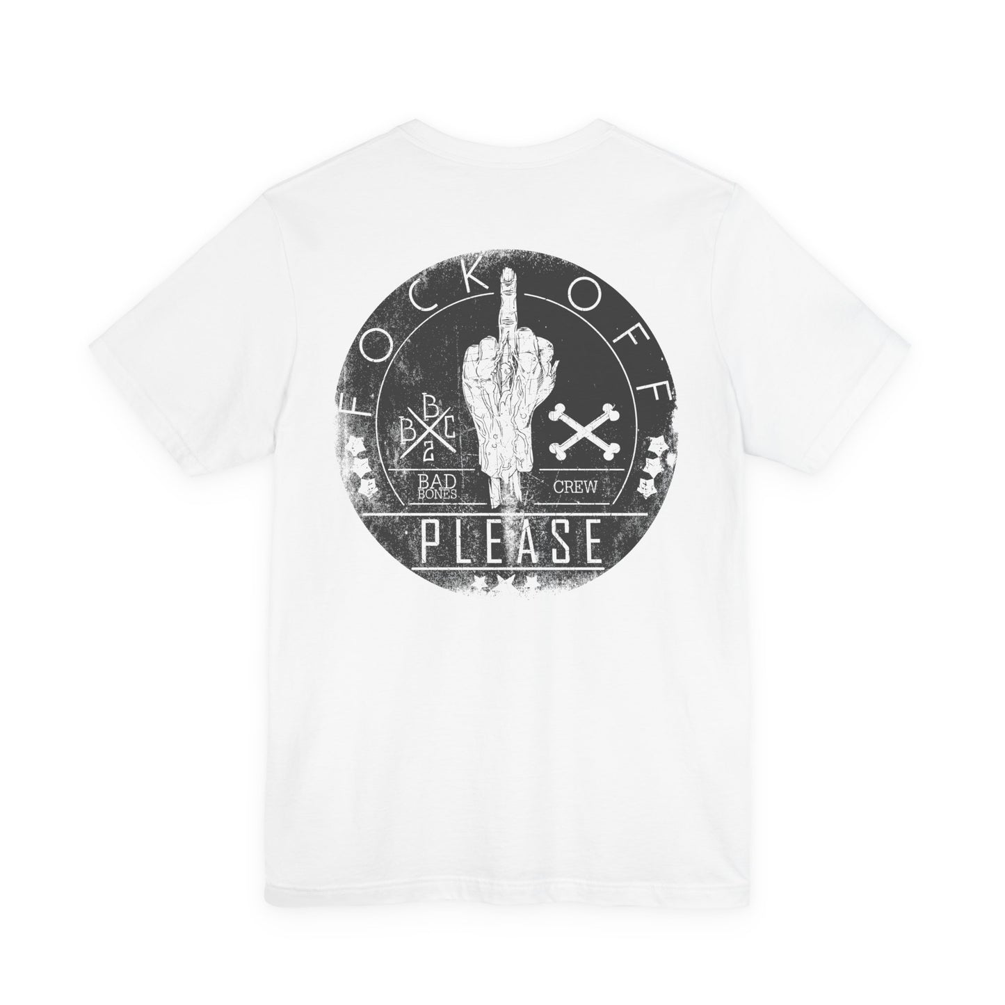 Fk Off Please tee Graphic Middle Finger Skull Design T-Shirt A-11