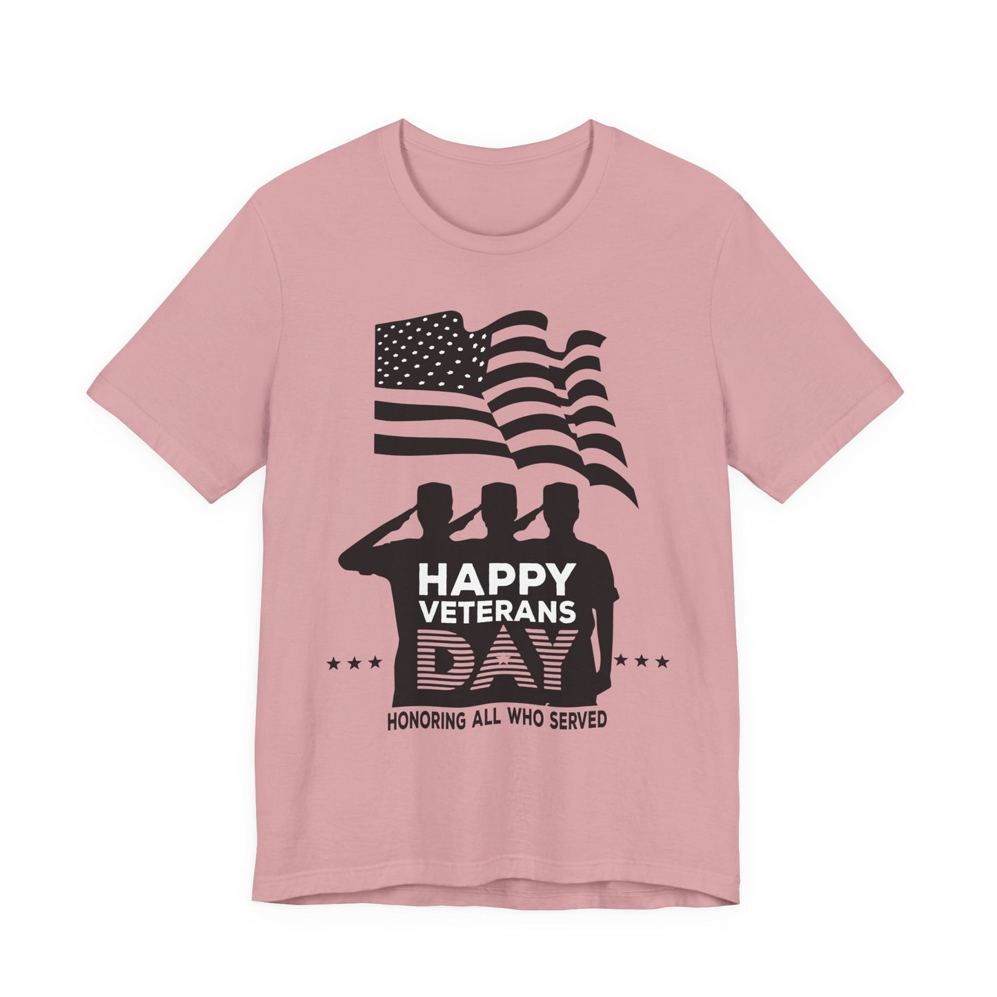 Happy Veterans Day saluting soldiers T-Shirt Patriotic American flag Unisex Cotton v51