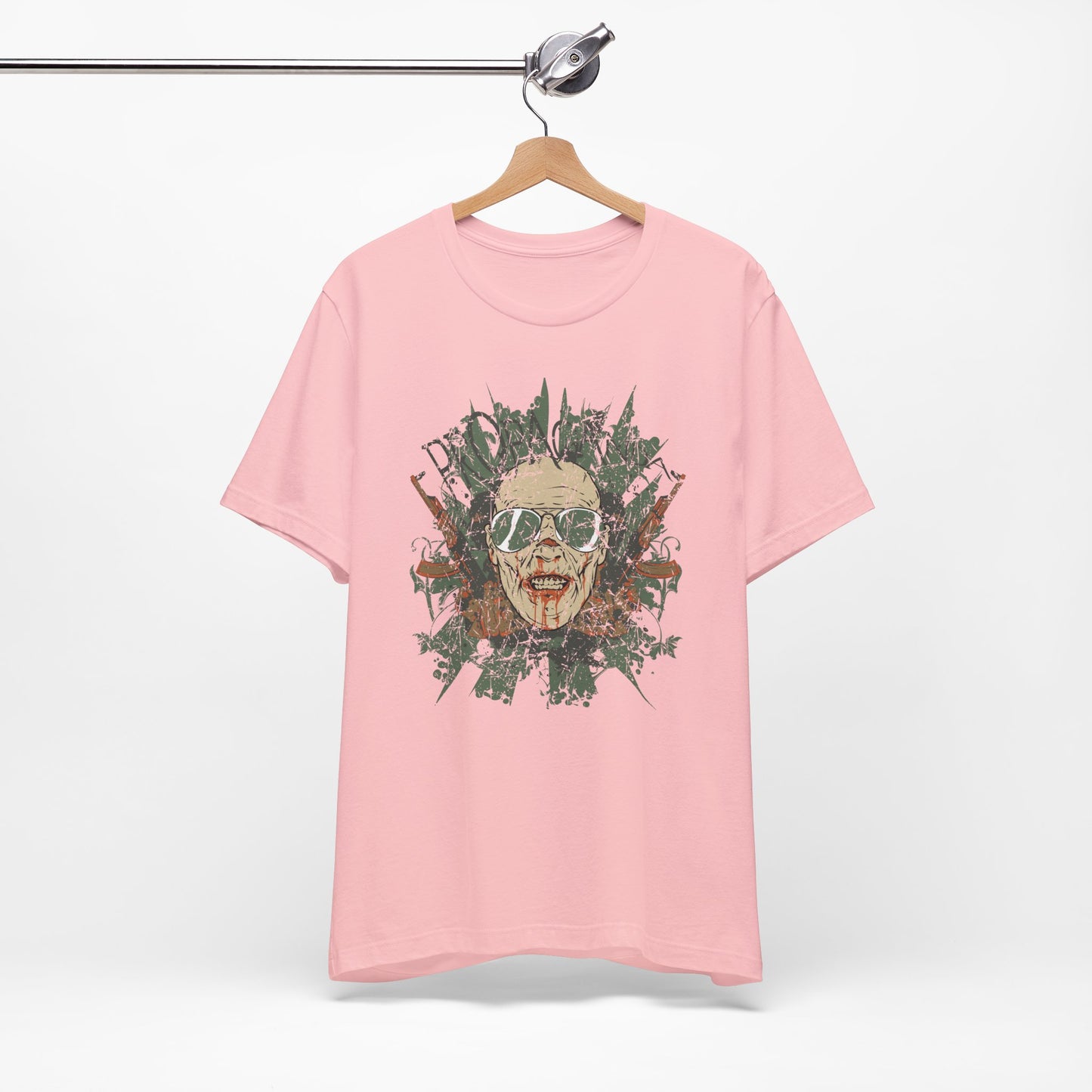 Retro Skull Floral Graphic Design Unisex Cotton T-Shirt G-2