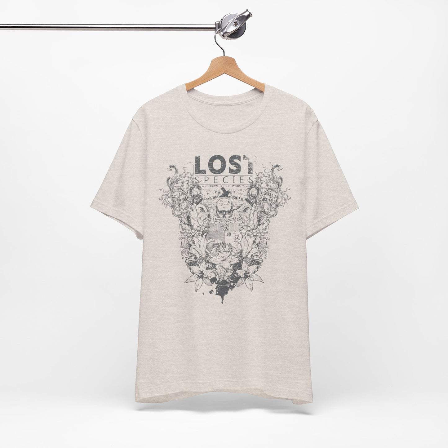 Lost Species Tee Floral Wildlife Illustration Rock Band T-Shirt A-7