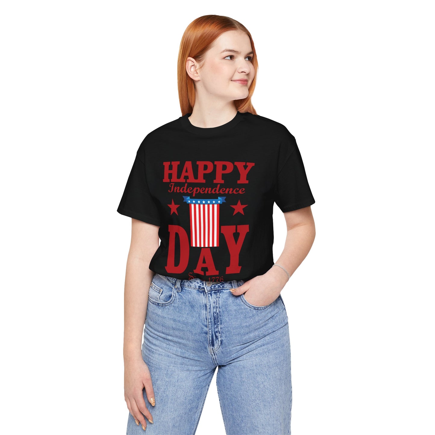 Happy Independence Day Graphic Unisex Cotton T-Shirt 018
