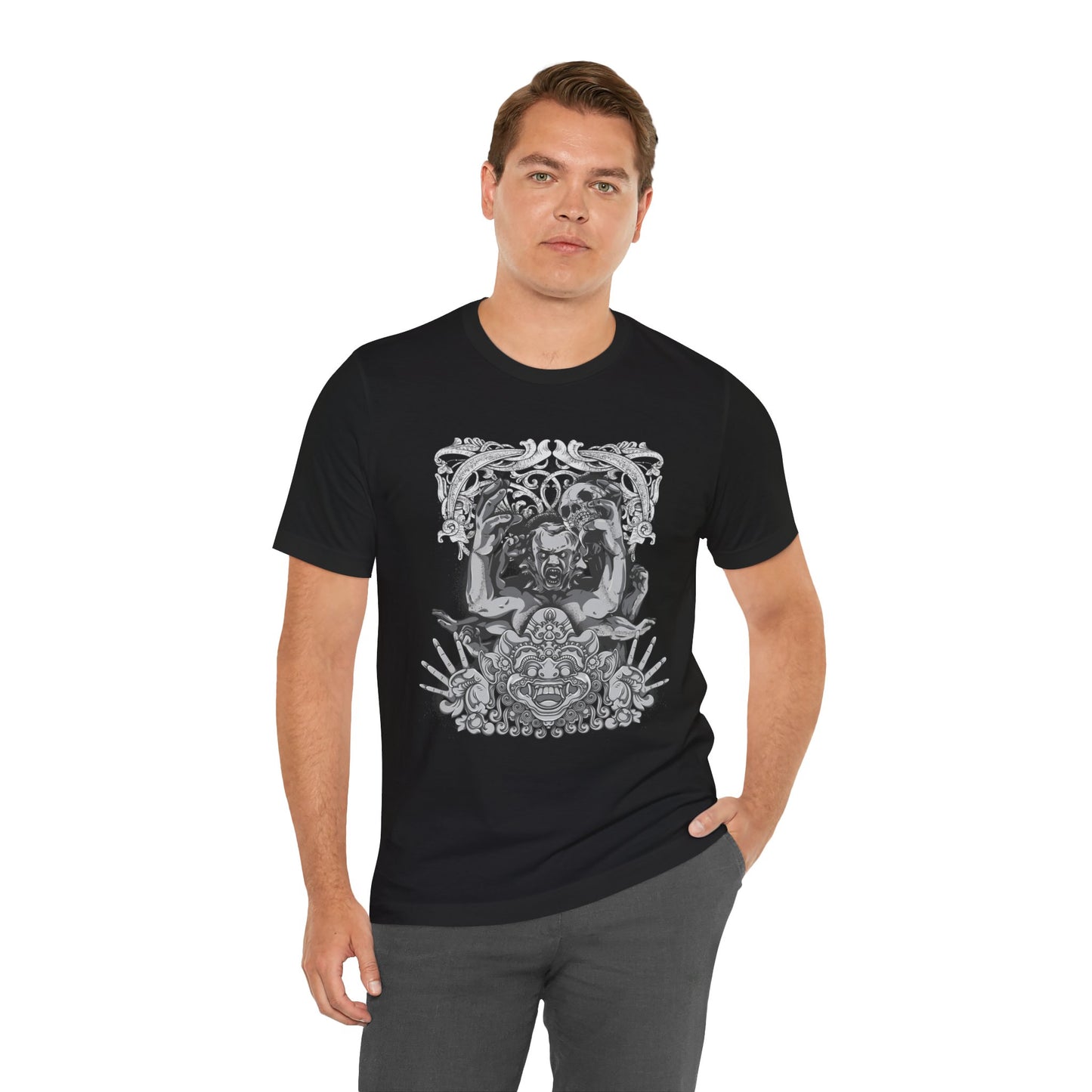 Mask Artwork Illustration Graphic Unisex Cotton T-Shirt r17