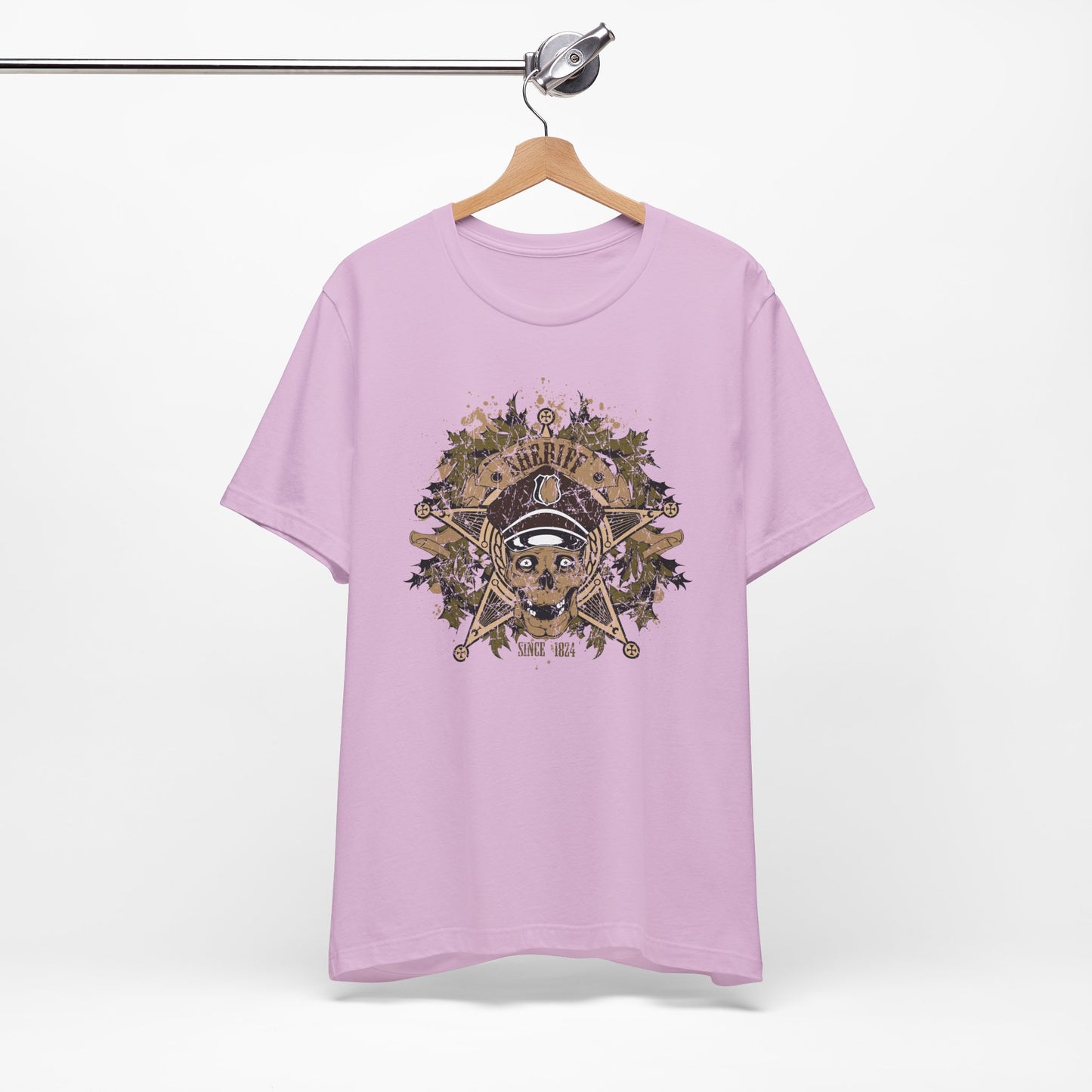 Skull Floral Emblem Graphic Unisex Cotton Tee Art-45