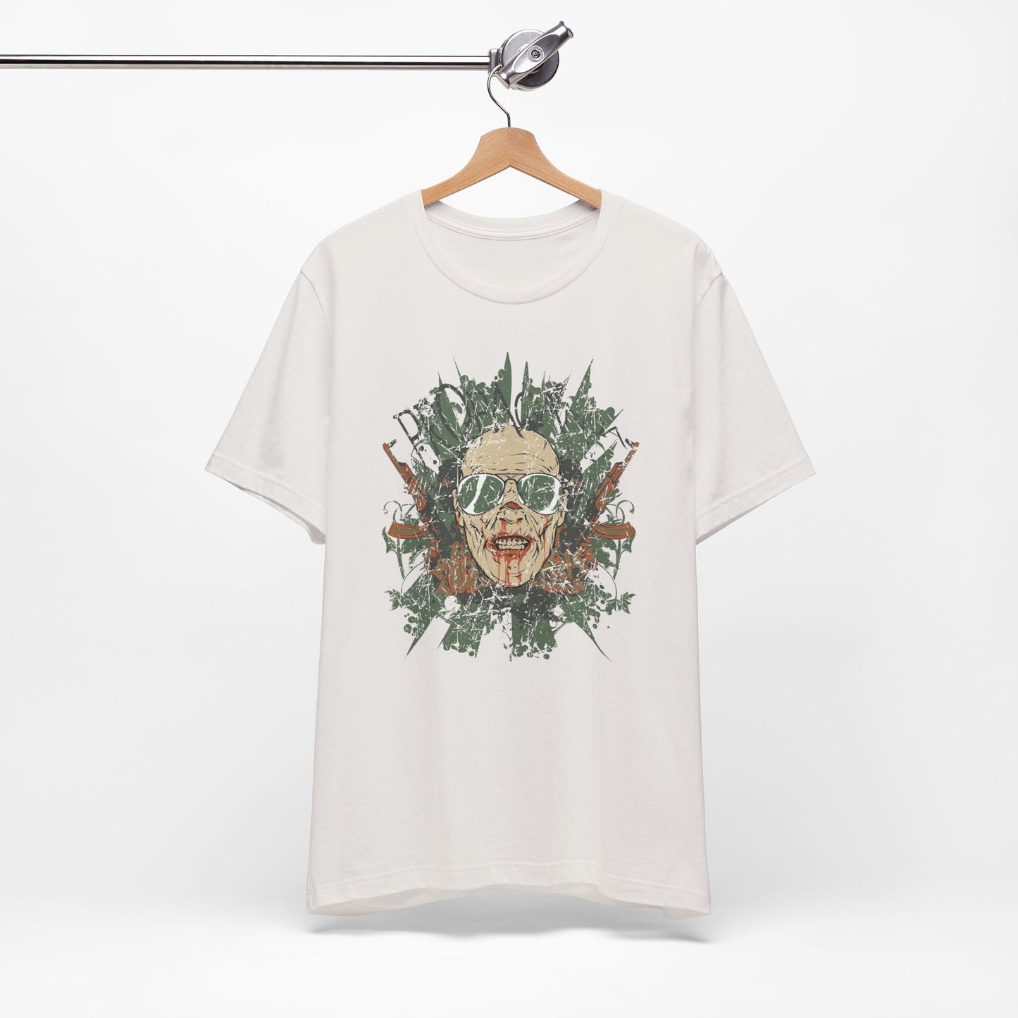 Retro Skull Floral Graphic Design Unisex Cotton T-Shirt G-2