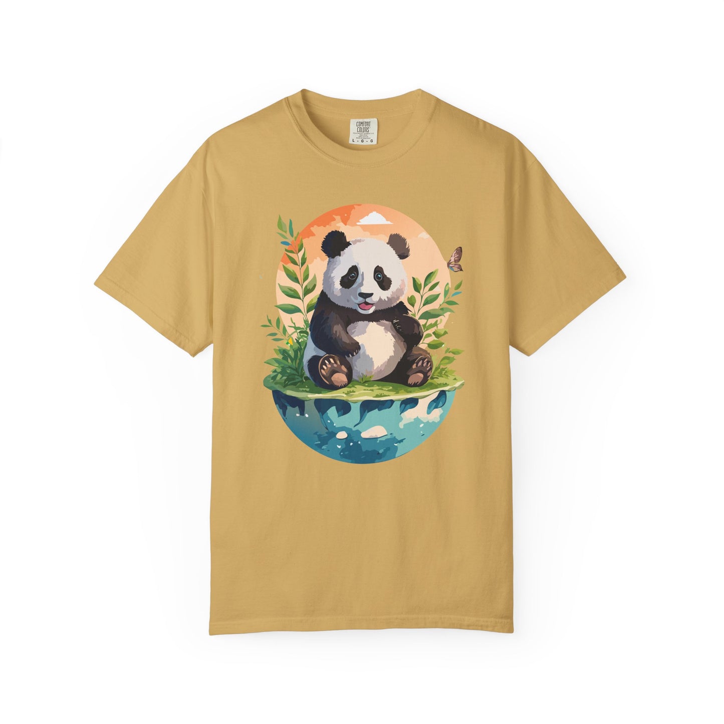 Panda Portrait T-Shirt Unisex Cotton Floral Chinese Graphic Circle Animal Art Tee pp4