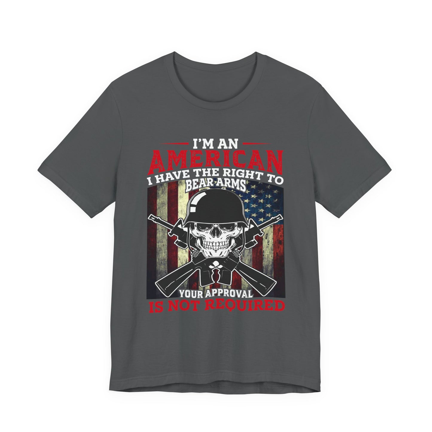American Skull with Guns T-Shirt 2nd Amendment Flag Unisex Cotton Tee v29