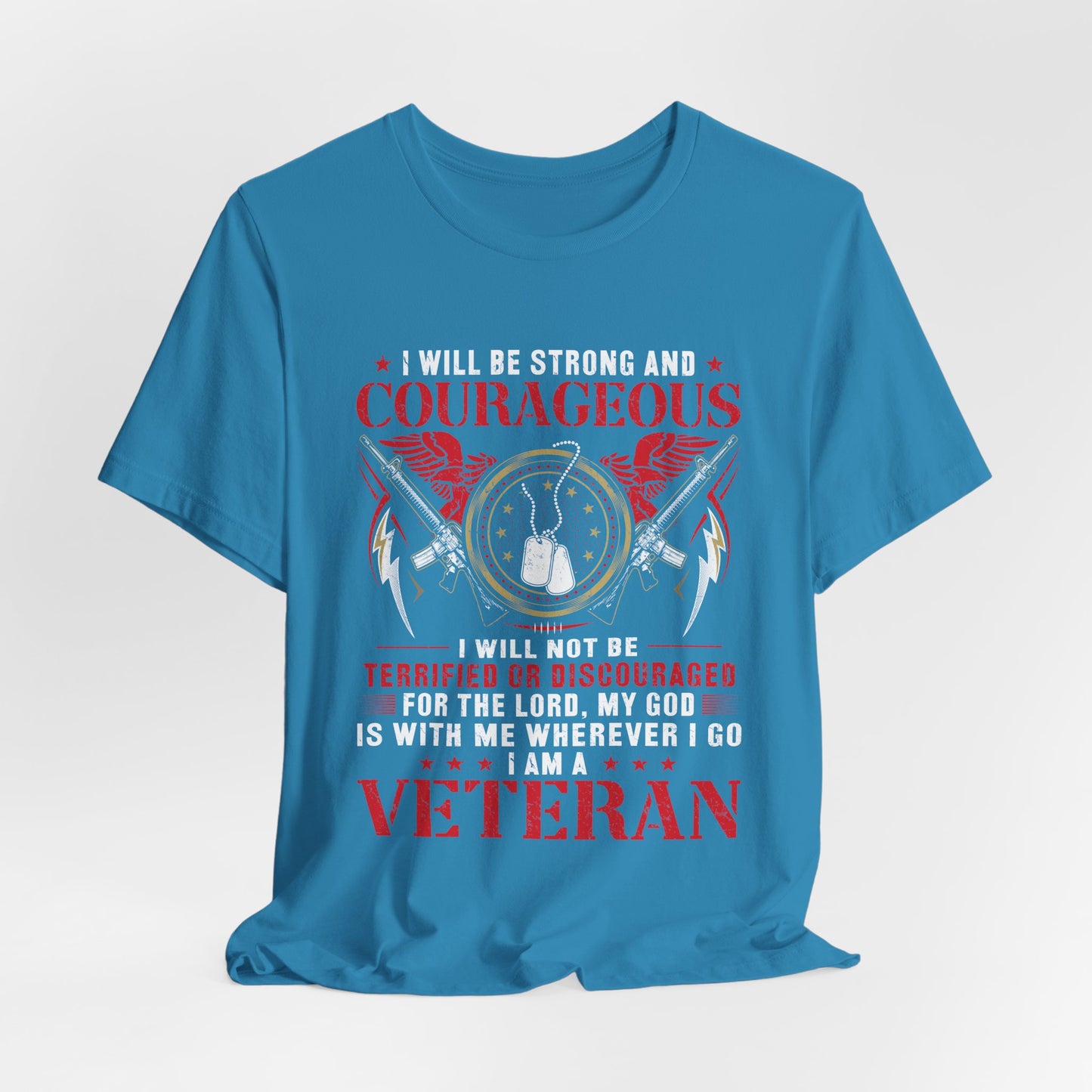 Courageous Veteran Prayer Tee Military Dog Tags Unisex Cotton T-Shirt v37