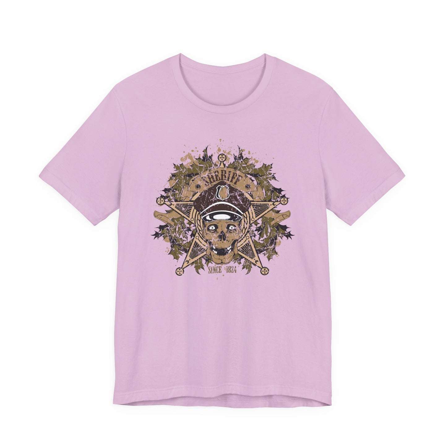 Skull Floral Emblem Graphic Unisex Cotton Tee Art-45