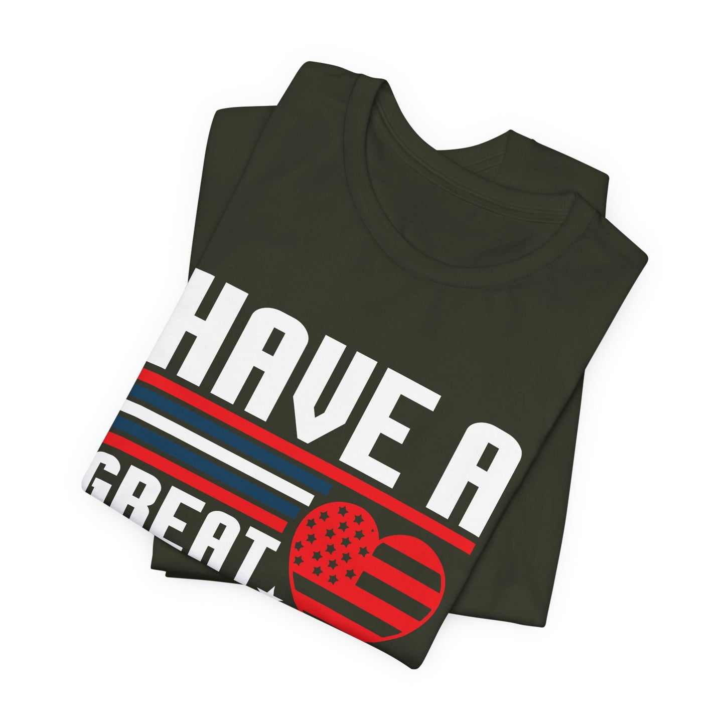 4th of July American Flag Graphic Unisex Cotton T-Shirt 020