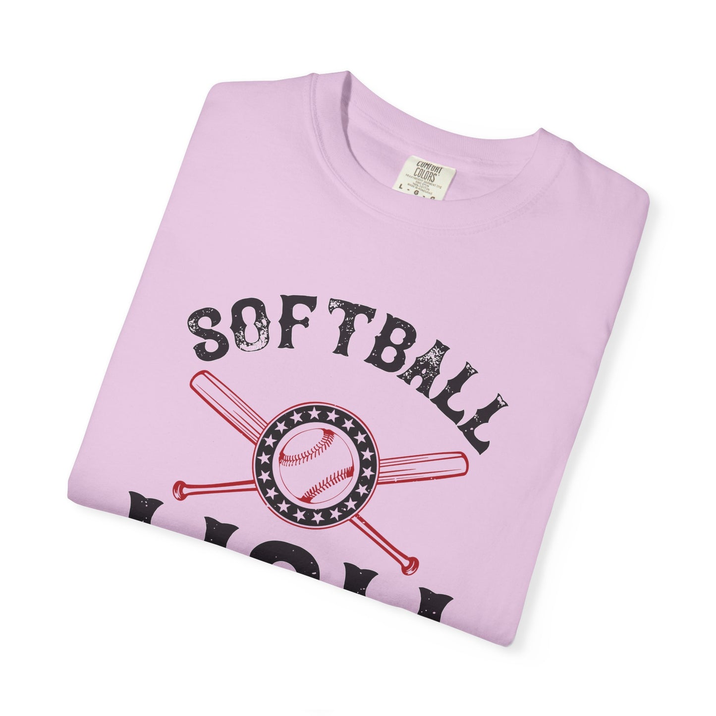 Softball Mom T-shirt Mother Day Mama Tee Unisex Comfort Colors Garment-Dyed Cotton h92