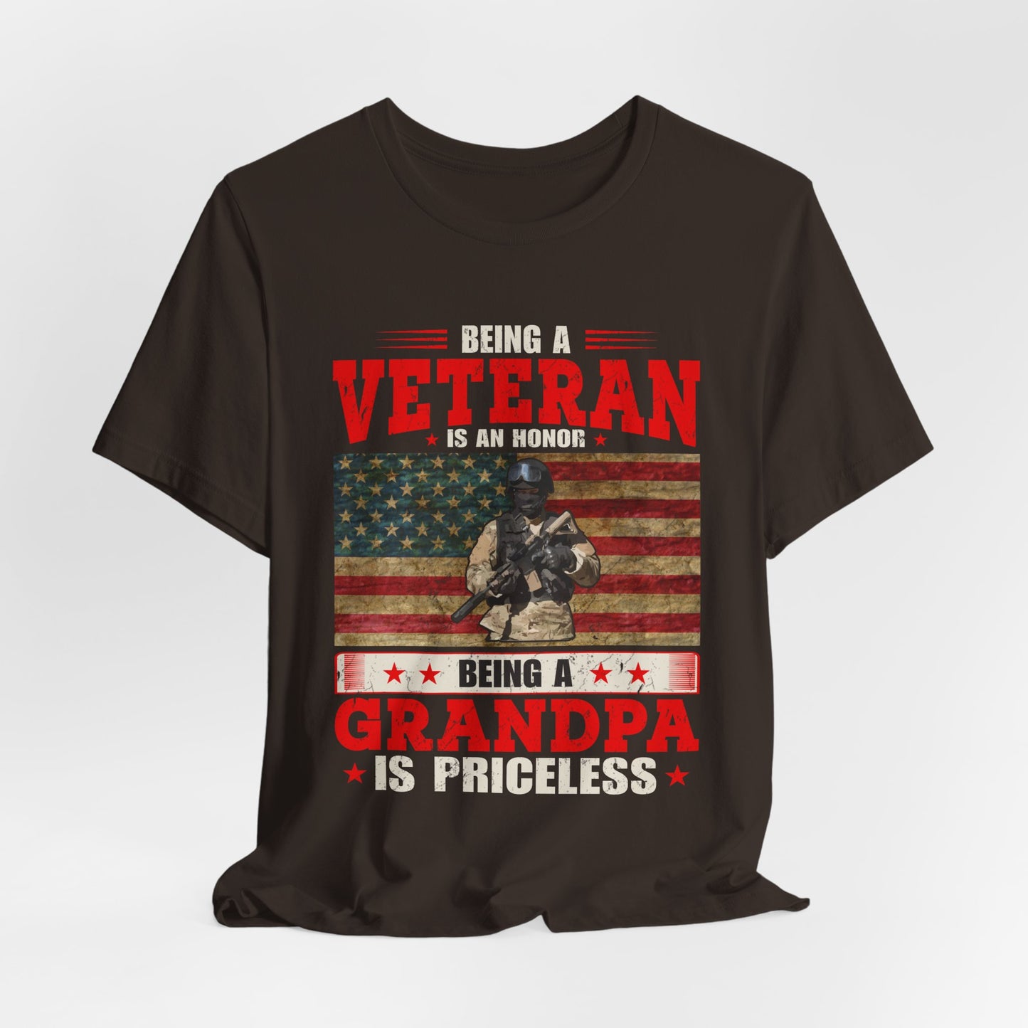 Veteran Grandpa T-Shirt American Flag Soldier Grandpa Unisex Cotton Tee v34