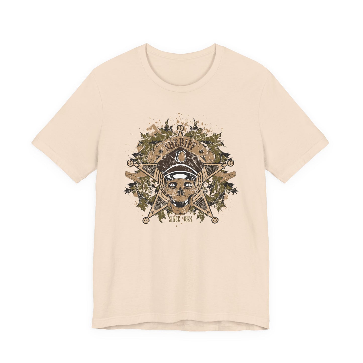 Skull Floral Emblem Graphic Unisex Cotton Tee Art-45