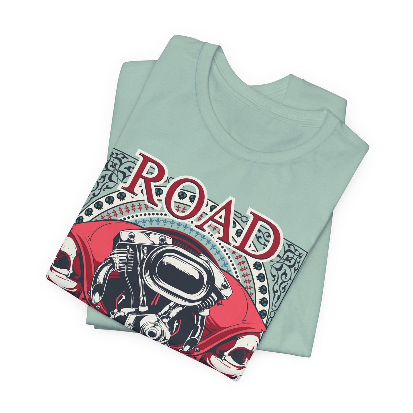 Dark Road Motorcycle Helmet Skull Tee Biker graphic t-shirt G-1