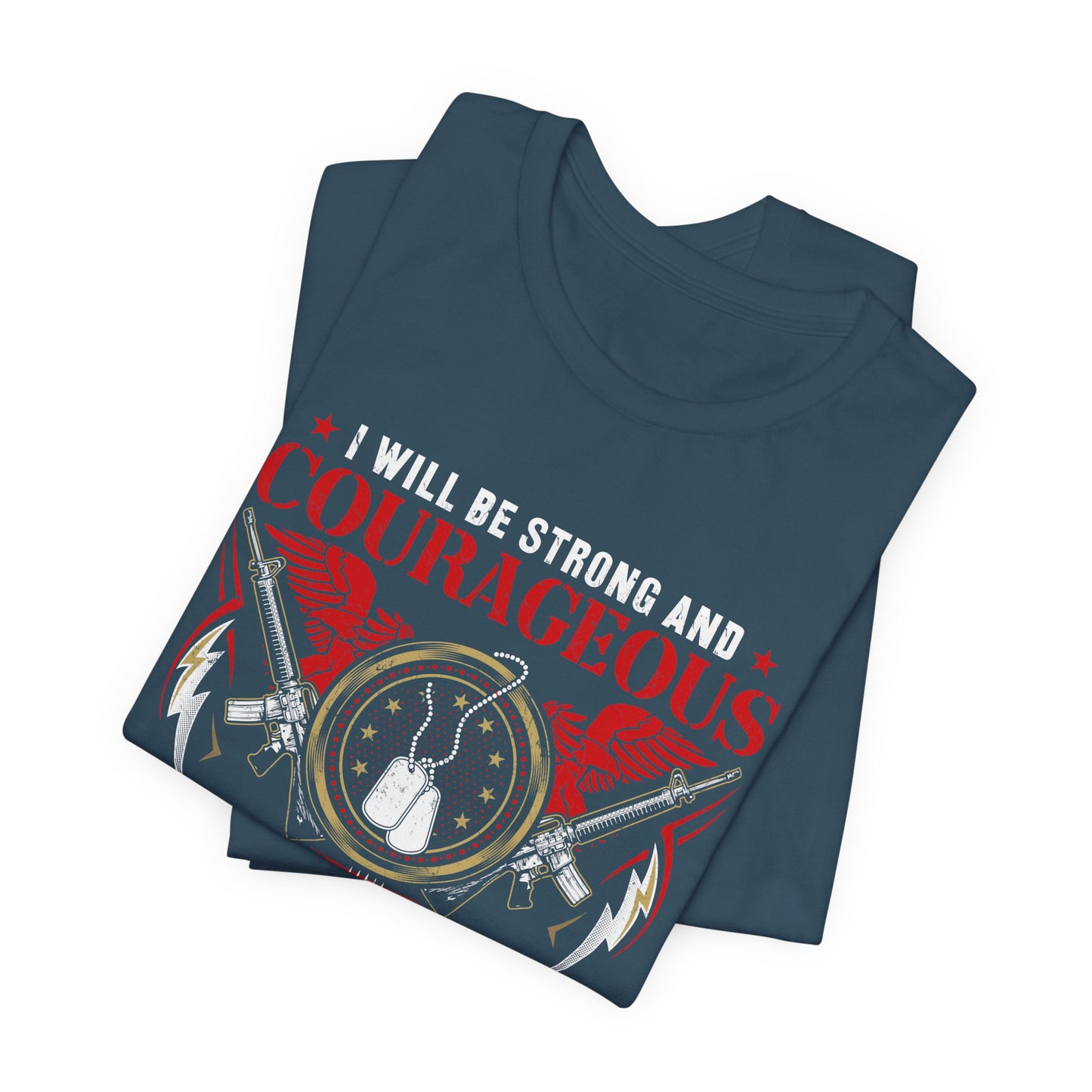 Courageous Veteran Prayer Tee Military Dog Tags Unisex Cotton T-Shirt v37