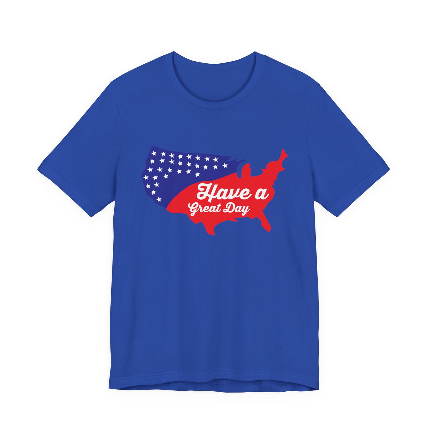 USA Map Patriotic Graphic Unisex Cotton T-Shirt 021