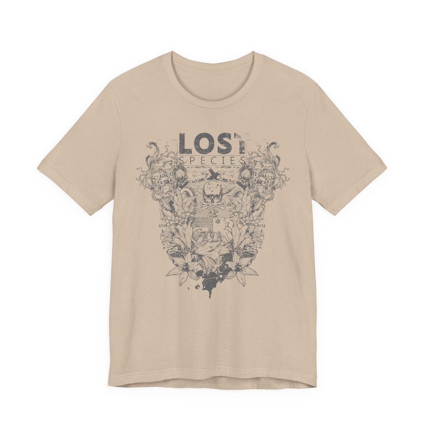 Lost Species Tee Floral Wildlife Illustration Rock Band T-Shirt A-7