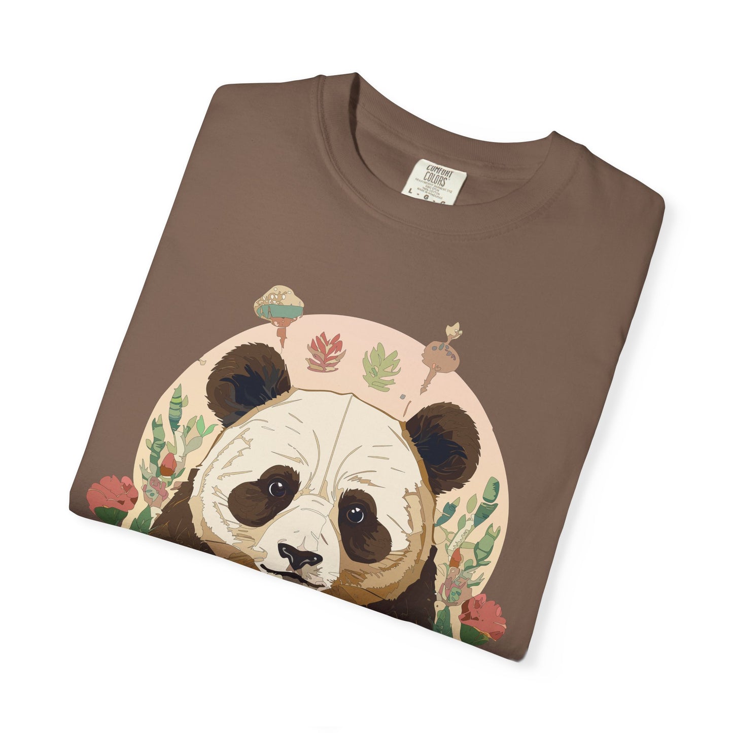 Panda Portrait T-Shirt Unisex Cotton Floral Chinese Graphic Circle Animal Art Tee p2
