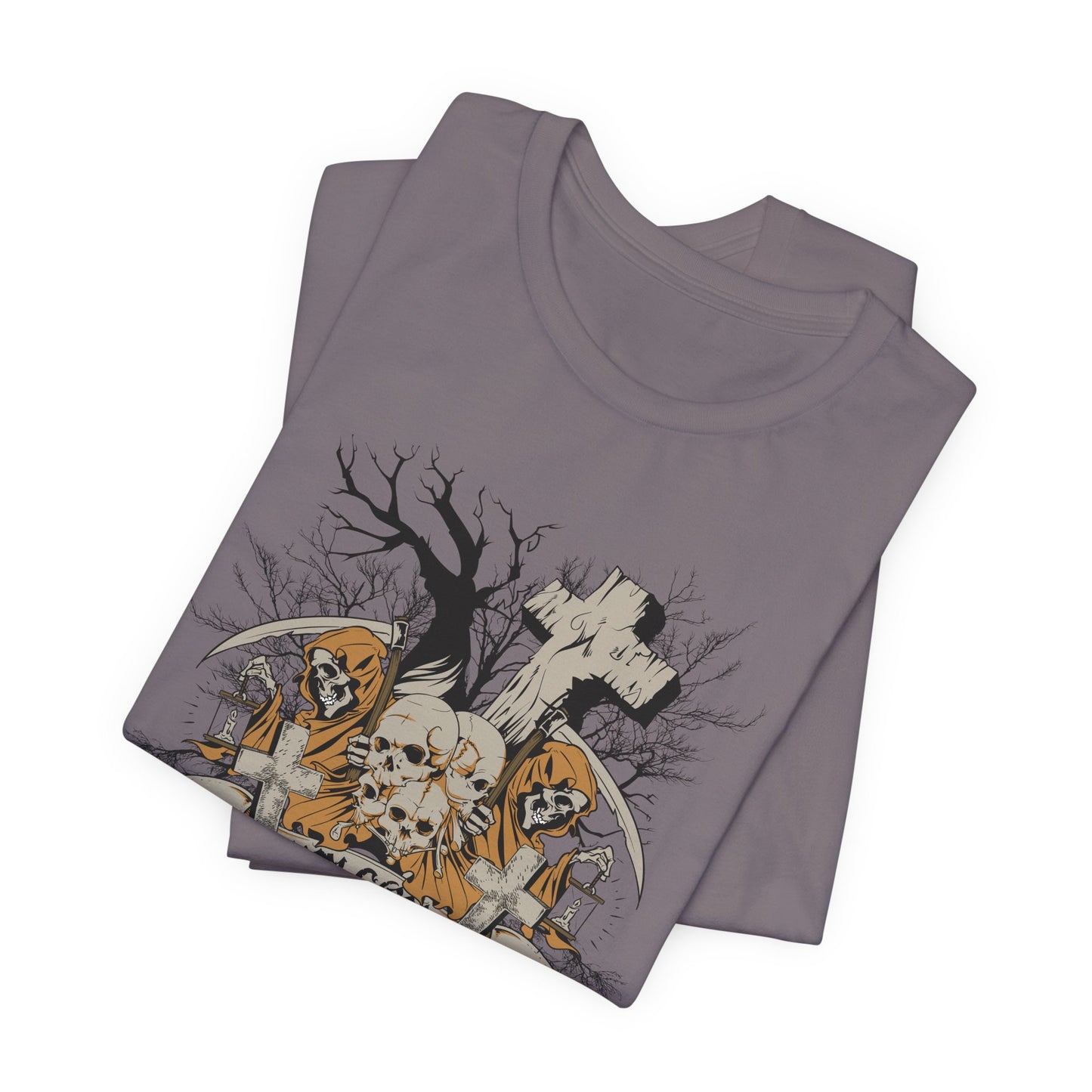 Skull Halloween Graphic Design Unisex Cotton T-Shirt Art-50