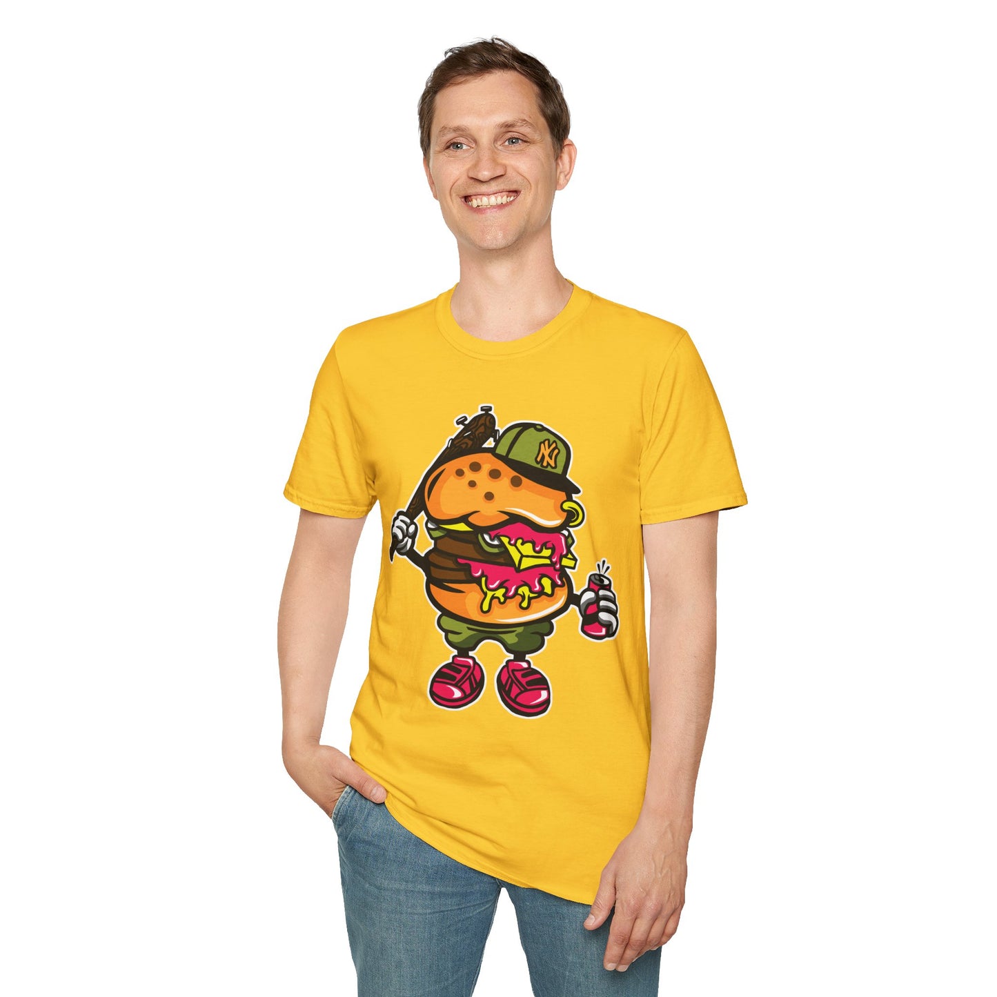 Unisex Cartoon T Shirt Funny Animation Tee Gildan Softstyle 64000 100 Percent Cotton