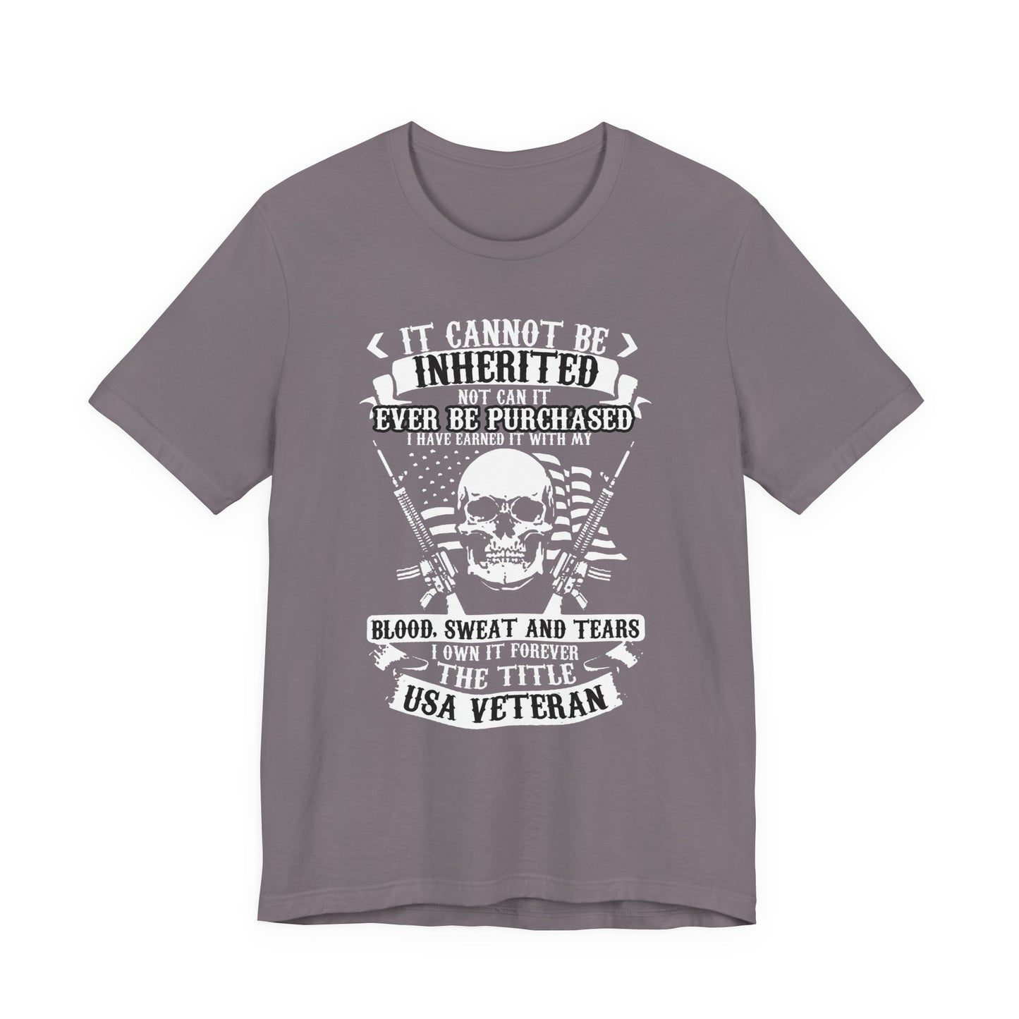 USA Veteran skull flag crossed rifles T-Shirt Military pride Unisex Cotton tee v54