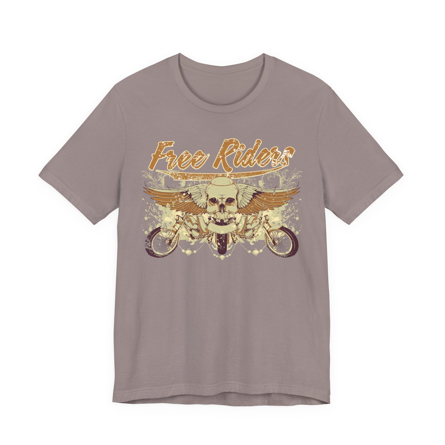 Free Riders Skull Motorcycle Tee Biker Graphic Art Design T-Shirt A-1